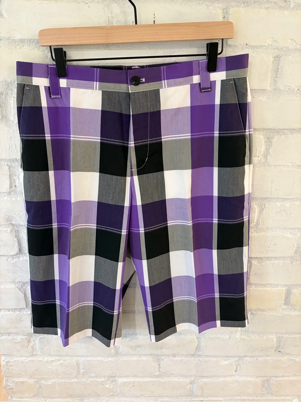 Adidas men's vintage plaid golf shorts